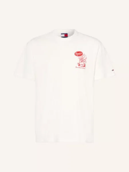 Tommy Jeans Tričko / tmavě červená bílá
