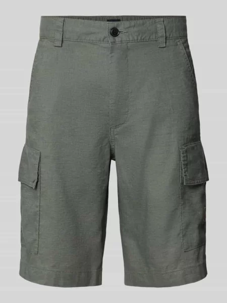 Szorty cargo o kroju relaxed fit z mieszanki lnu model Boss Orange