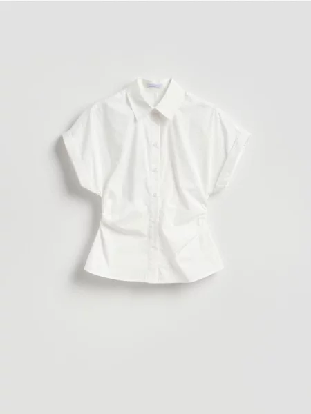 Reserved Cămașă slim fit în carouri alb