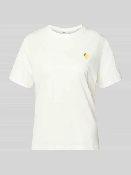 T-shirt z okrągłym dekoltem model SYBILLA' Vila biała