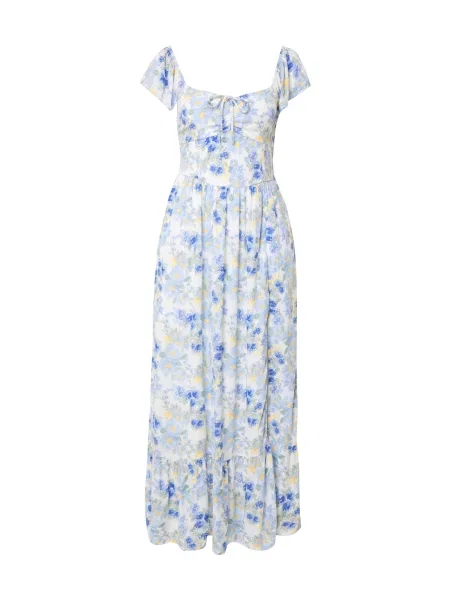 HOLLISTER Rochie albastru / albastru pastel / portocaliu pastel alb