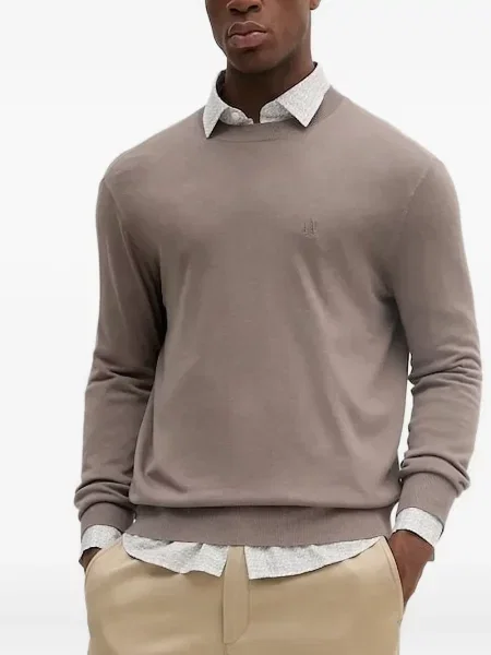 Pulover Armani Exchange cu broderie cu decolteu rotund