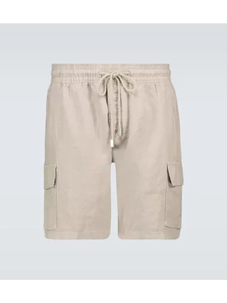 Lněné šortky cargo Vilebrequin béžové