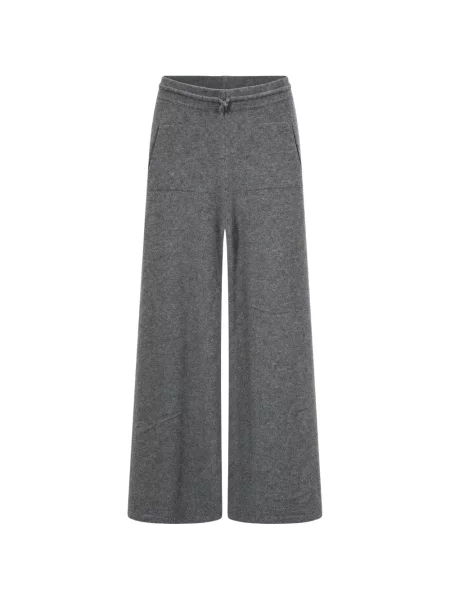 Pantaloni The (alphabet) din cașmir gri