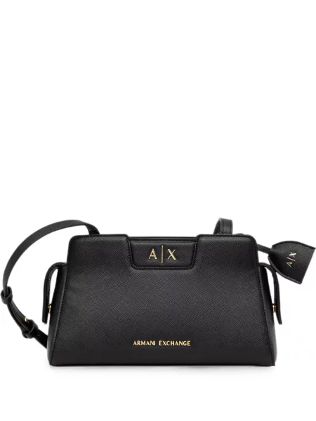 Geantă Armani Exchange cu autograf negru