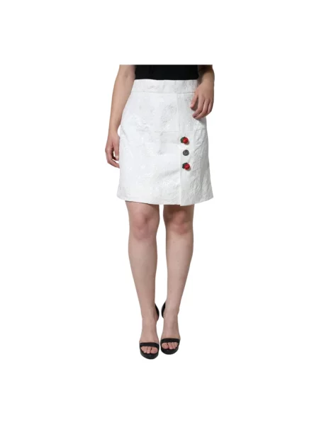 Spódnica mini Dolce And Gabbana w kwiatki biała