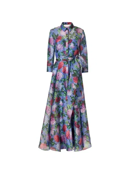 Rochie maxi Carolina Herrera cu imagine albastru