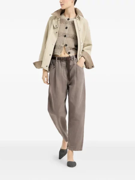 Pantaloni Brunello Cucinelli cu 5 buzunare maro