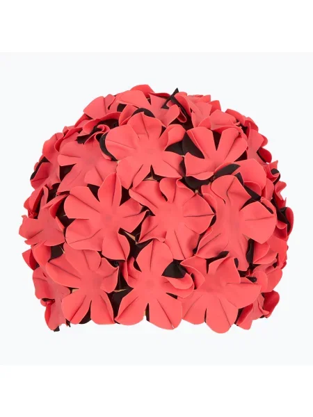 Fashy Flowers червена / дамска шапка за плуване черна