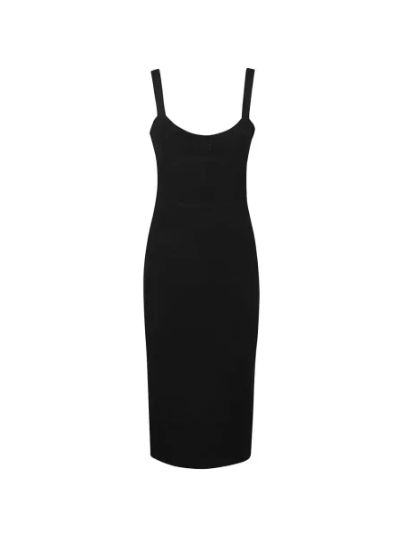 Rochie midi Patrizia Pepe fără mâneci până la genunchi de costum negru
