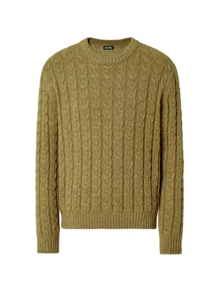 Pulover Zegna cu decolteu rotund verde