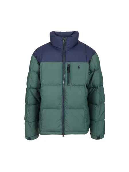 Lniana kurtka puchowa Polo Ralph Lauren zielona