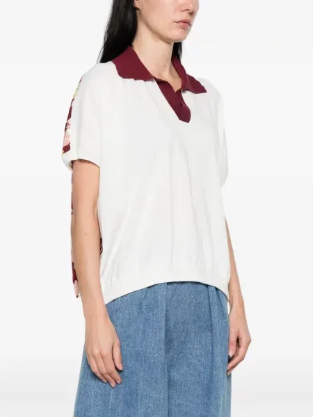 Tricou Marni cu model floral cu imagine alb