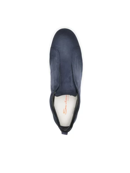 Sneakersy Santoni skórzane bez obcasa eleganckie niebieskie