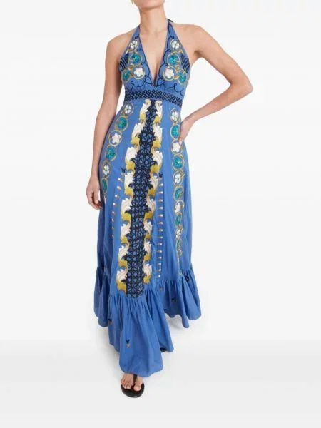 Maxi šaty Temperley London modré