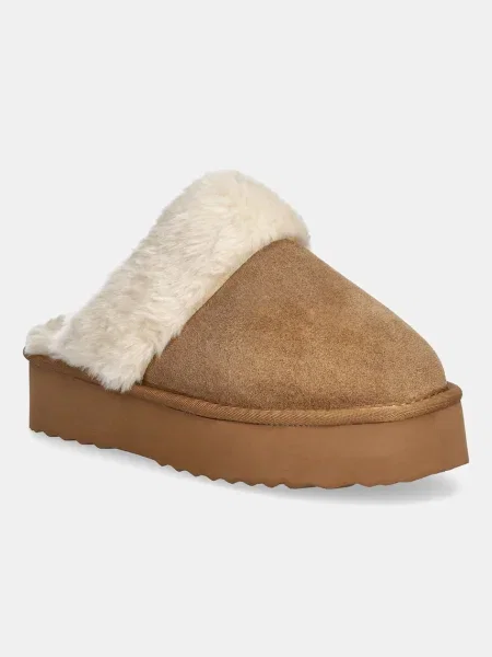 Замшевые тапочки Answear.lab коричневые