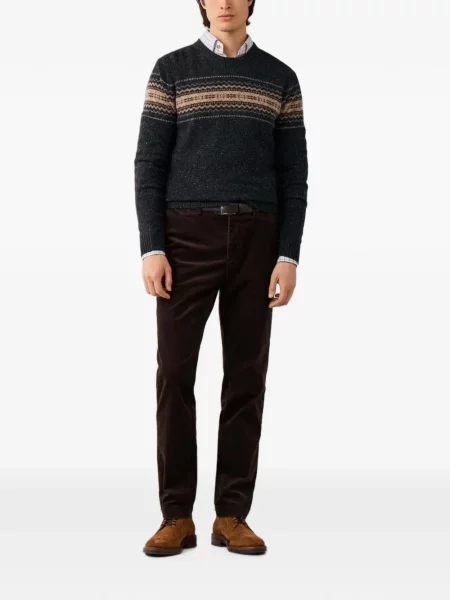 Pulover Hackett London cu decolteu rotund gri