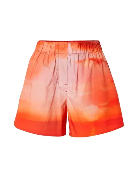 WEEKDAY Hlače Ava oranžna / korala bela