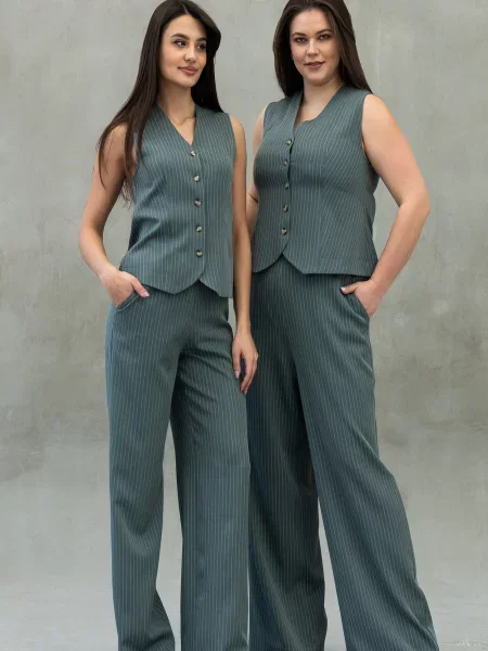 Штани палаццо RiMari гірчичний бавовна/поліестер