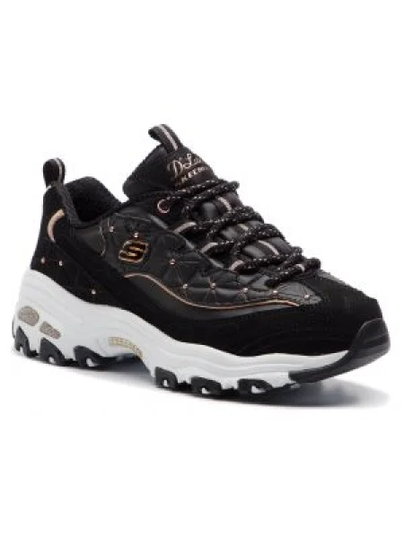 Sneakersy SKECHERS D'lites Glamour Feels Black/Rose Gold čierna