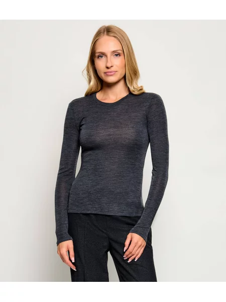 Weekend MaxMara De lână bluză Wkdpatto cu adaos de mătase gri