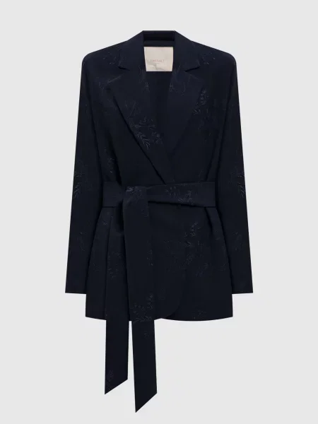 Жакет на запах з вишивкою Twinset синій