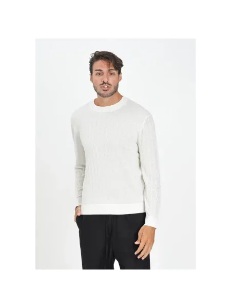 Sweter Armani Exchange z nadrukiem beżowy
