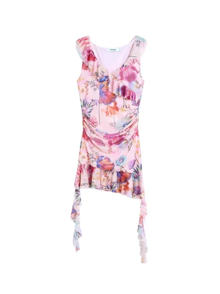 Desigual Rochie portocaliu piersică / fucsia roșu