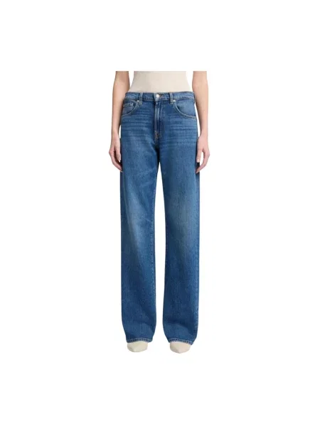 7 For All Mankind Jeansy Kobieta Jeansy o prostym krojuy niebieski