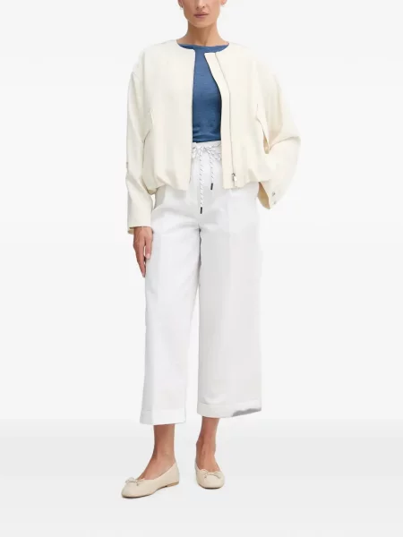 Cu centură decupat pantaloni Benetton alb
