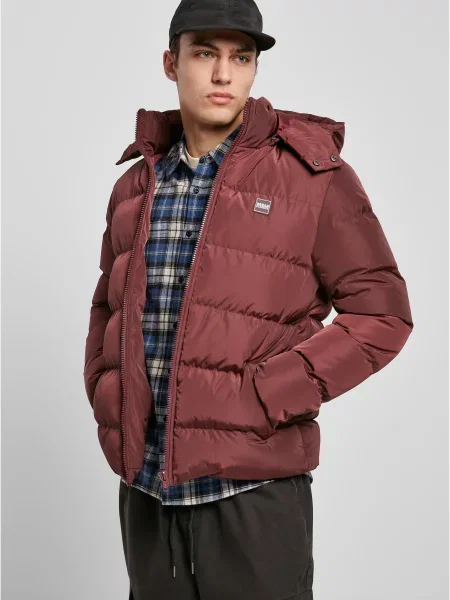 Jakna Urban Classics s kapuco rdeča