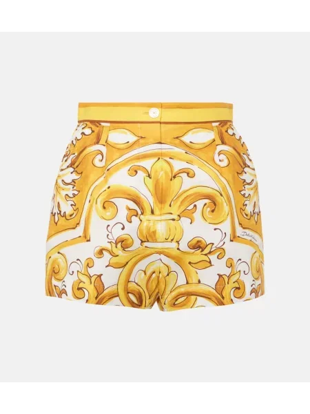 Pantaloni scurți Dolce&gabbana cu talie înaltă galben