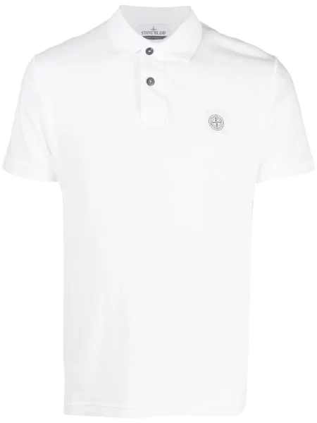 Polo Stone Island cu strasuri alb
