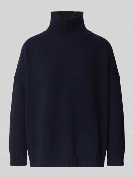 Sweter o luźnym kroju z czystej wełny model BORGIA' Weekend Max Mara granatowy