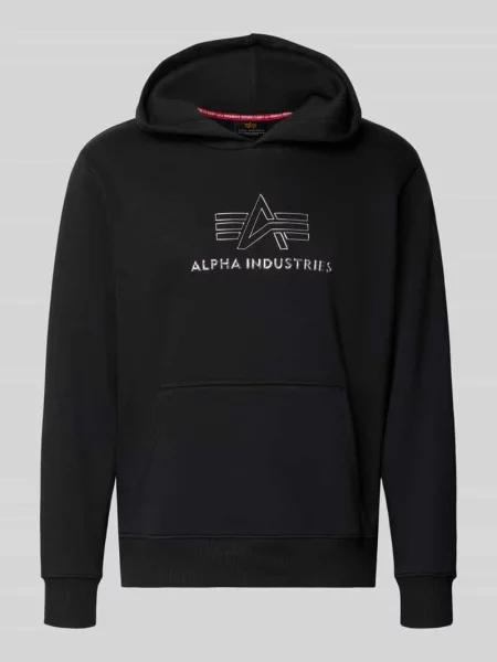 Bluza Alpha Industries Basic Hoodie TPU black/chrome czarna