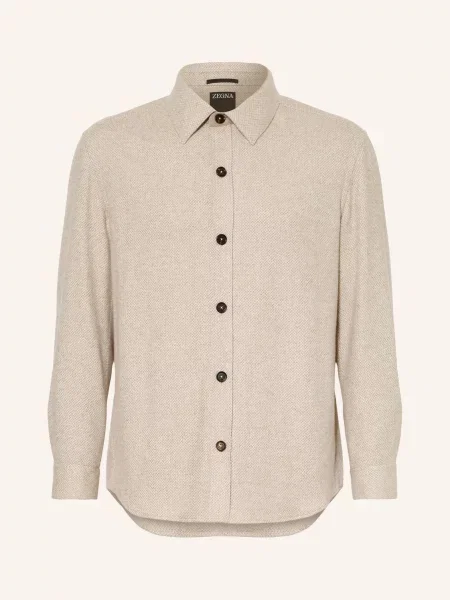 Zegna Płaszcz Wierzchni Z Kaszmiru I Jedwabiu beige biały