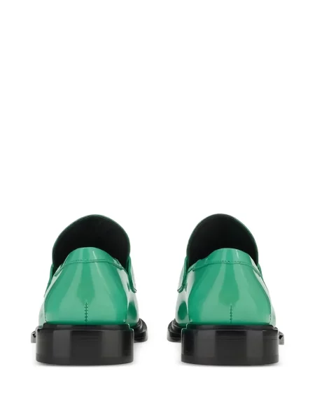 Pantofi loafer Ferragamo din piele cu bretele verde