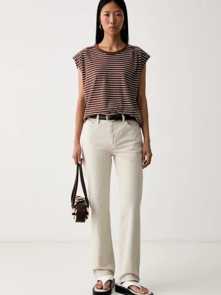 Levi's slim kavbojke RIBCAGE SLIM bež