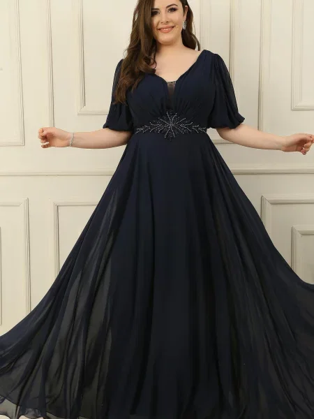 Sukienka By Saygı szyfonowa z dekoltem w serek drapowana czarna