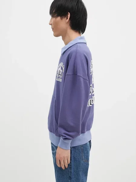 ICECREAM bluza Cone Man Quarter Zip z nadrukiem fioletowy