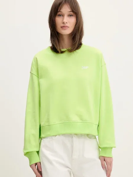 Tommy Jeans dukserica ženska od pamuka zelena