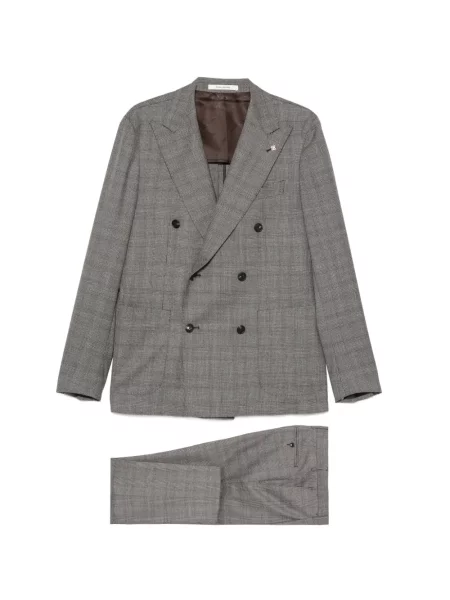 Costum Tagliatore în carouri cu două rânduri de nasturi gri