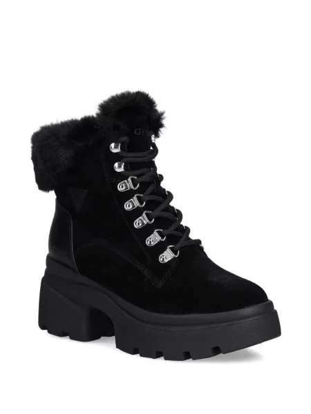 Blană artificială cizme scurte Guess negru