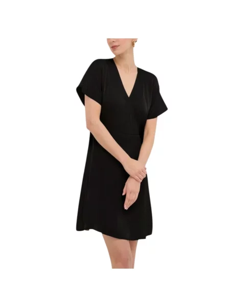 Sukienka mini Armani Exchange szyfonowa kopertowa czarna