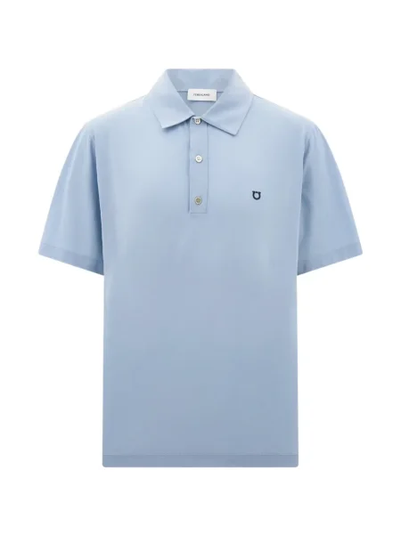 Tricou polo Ferragamo cu mâneci scurte din jerseu scurt albastru