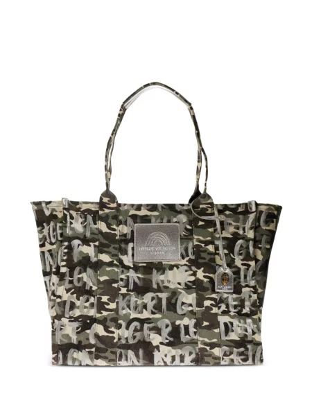 Geantă shopper Kurt Geiger London cu model camuflaj verde