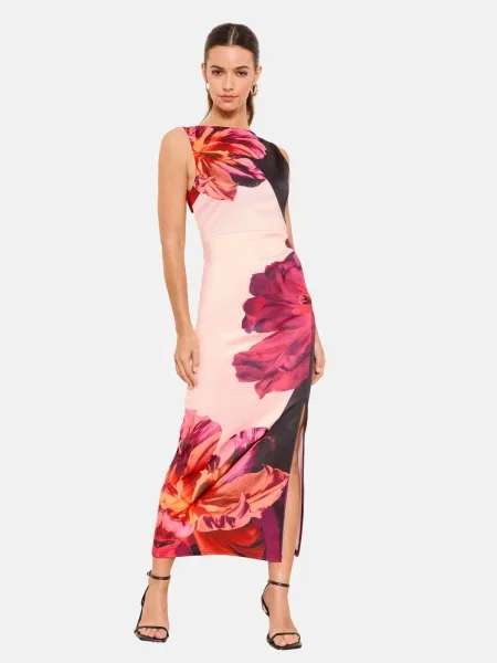 Lipsy Rochie portocaliu / magenta / roz deschis negru