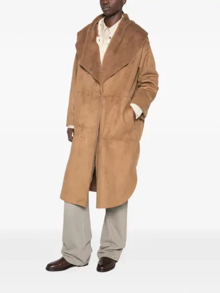 Apykaklė avikailio avikailio paltas Collection Privée? ruda
