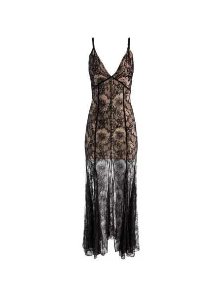 Rochie maxi Alice + Olivia din dantelă negru