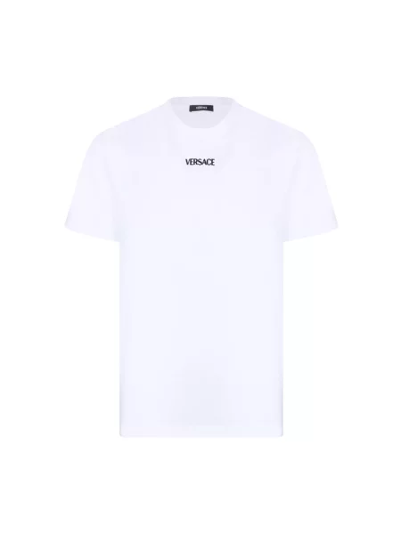 Koszulka Versace z logo z krótkim rękawem biała
